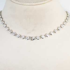 จี้เพชรทรงหัวใจและทรงกลมทองคำขาว 14K คุณภาพสูงสำหรับผู้หญิง หรือเครื่องประดับหรูหราสำหรับขายส่ง - Product Image 3