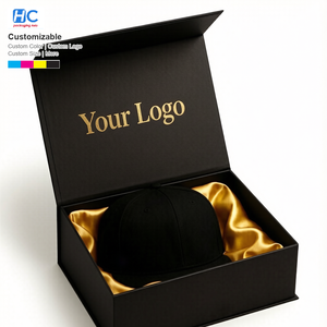 Caja de regalo de cartón rígido con cierre magnético para gorras de béisbol plegables de lujo, bufandas y camisetas, venta al por mayor. - Product Image 1