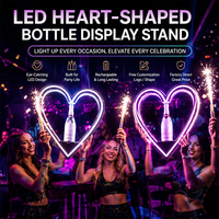 Présentoir à bouteilles LED personnalisé en forme de cœur pour bar, boîte de nuit, service VIP