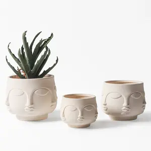 Vaso de cerâmica para decoração, vaso de flores fechado humano, de cerâmica, para decoração de casa, vasos e planejadores