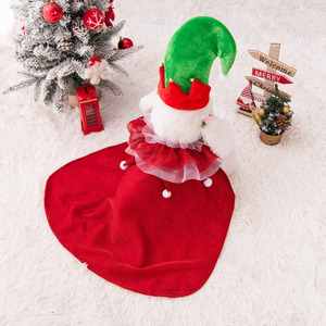 Robe cape mignonne de style dessin animé pour animaux de compagnie, chiens et chats, parfaite pour l'automne et l'hiver, le Nouvel An et Noël. Ours en peluche et panda - Product Image 4