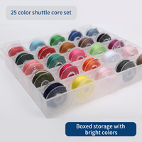 Bobines en plastique JP avec 25 couleurs de fils de Dacron bobines de fil à coudre pour ensemble de noyau de navette de Machine à coudre