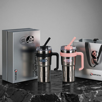 Gobelet isotherme YATAI à double paroi en titane 800 ml, durable, anti-fuite, sans BPA, avec poignée et paille pour l'extérieur