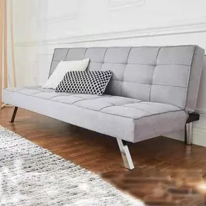 Amerikaanse stijl stof lichtgrijs opvouwbare divan bed sofa cum ontwerpen enkele divan bed sofa voor koop divan bed