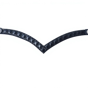 Sangle de monture en cuir noir en forme de V pour cheval, accessoire d'étrier équestre. - Product Image 3