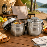 Boîte de conservation alimentaire en acier inoxydable, boîte à lunch étanche avec couvercle, récipient de rangement portable pour la cuisine, la maison et le bureau