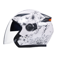 Casque de moto ouvert en ABS avec feux arrière LED de sécurité, certifié DOT, double visière, casque tout-terrain, vente en gros, usine AD