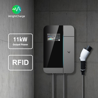 Tipo 1/Tipo 2/GBT/NACS 	 Cargador de Pared para Vehículos Eléctricos de 11 kW, Nivel 2 AC, para Edificios Comerciales y Oficinas, con RFID, WiFi, OCPP, DLB