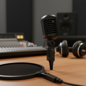 Classic Dynamic RTRO MIC BLK XLR Dynamic Studio <b>Microphone</b> Metal Vintage Desktop <b>Stand</b> Model D0100HRRXV2 - Product Image 2