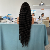 Perruque Foxen Wholesale Deep Wave pré-plumée sans colle, en cheveux humains, avec dentelle frontale HD 13x4, en cheveux vierges vietnamiens, pour femmes noires