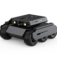UGV Rover Robot IA de 6 Ruedas y Tracción en las 4 Ruedas de Código Abierto, Controles Duales, Cuerpo Totalmente Metálico, Visión Artificial, Compatible con Raspberry Pi 4B 5