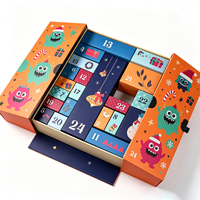 Boîte cadeau calendrier de l'avent personnalisée, 24 compartiments, boîte en papier recyclable avec vernis sélectif et fermeture magnétique pour boutique de cadeaux de Noël