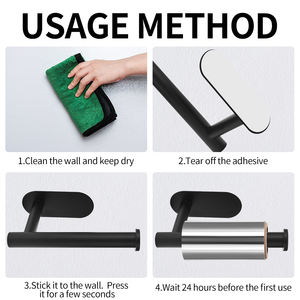 Porta fazzoletti da bagno in acciaio inossidabile porta carta senza foratura per barbiere - Product Image 3