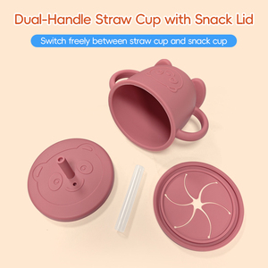 Ensemble de vaisselle d'apprentissage pour enfants, design de dessin animé, bols et ustensiles en silicone, sûrs pour les tout-petits - Product Image 2
