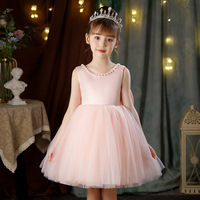 Robe de princesse mini-formelle pour enfants, tenue de fête, été, grand nœud, robe de princesse pour bébé fille, anniversaire, 2 ans, blanche, moelleuse, robe de bal pour enfant