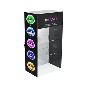 Support d'affichage de fumée en acrylique verrouillable APEX avec serrure en métal anti-effraction, étagères de comptoir à 3 niveaux pour les magasins de détail, noir classique - Product Image 1