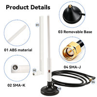 Antenne WiFi double bande à gain élevé 2G 3G 4G 5G, type « Rubber Duck », 3dBi 5dBi, base magnétique pour passerelle IoT industrielle, connecteur SMA mâle