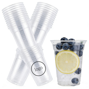 Vasos Desechables Transparentes de PET de 400ml, 500ml y 700ml <span class=keywords><strong>para</strong></span> Café Frío, Leche y Bebidas, con Tapas <span class=keywords><strong>para</strong></span> Llevar, Precio al por Mayor, Gran Venta - Product Image 2