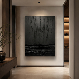 Midnight Rain Abstract Textured Oil Painting Wall Art 3D Handmade <b>Canvas</b> Hanging Decor Custom House Hotel Decoration Interior - Product Image 2