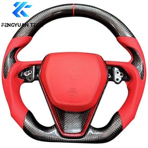 Volant en cuir personnalisé Alcantara en fibre de carbone forgée pour <span class=keywords><strong>Toyota</strong></span> Camry 8 8e génération Xv70 Corolla Alio Hybrid 2018 sans airbag - Product Image 3