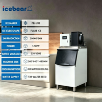 Machine à glace en flocons commerciale automatique de 200 kg/jour avec certification CE, pour la transformation alimentaire, les marchés de poissons, les hôtels