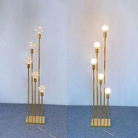 Chandelier sur pied à 10 têtes de haute qualité, en métal doré, ornement de table, support d'allée, lumière décorative LED pour scène de mariage ANCEL