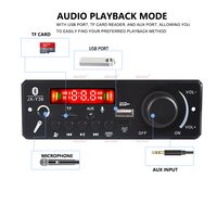 Amplifier 200W BARU DIY Papan Dekoder MP3/WAV DC 12V 100W Pemutar USB Mobil Nirkabel Slot Kartu TF FM dengan Mic Plastik