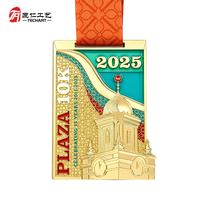Médailles personnalisées 3D étanches pour événements de course de marathon, médailles commémoratives de repères architecturaux, ruban émaillé personnalisable