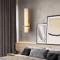 Applique murale LED moderne en marbre, rectangulaire, dorée, trois couleurs, intensité variable, E27, éclairage intérieur pour chambre à coucher, chevet, salon
