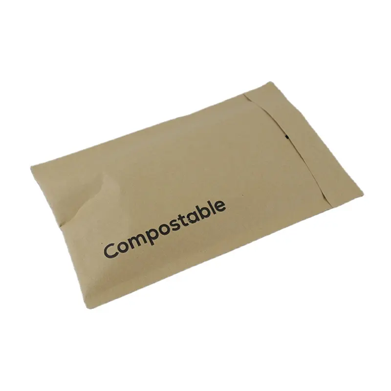 Brown Padded Mailing Envelope Compostable Packaging Shipping Bags Custom Logo Kraft Paper Bubble Mailer For Medicine