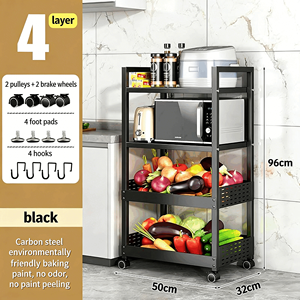 Étagère de rangement de cuisine multifonctionnelle sur pied avec logo personnalisé disponible et roulettes pivotantes - Product Image 4