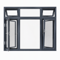 Fenêtre à battant et à bascule série 120, aluminium à rupture de pont thermique, double vitrage, verrouillage multipoints, fenêtre moderne pour maison