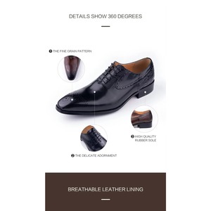 Men's Luxury Oxford Dress Shoes New Style Handmade Genuine Leather Upper Breathable Lace-Up Factory Wholesale Price Walking - Product Image 6