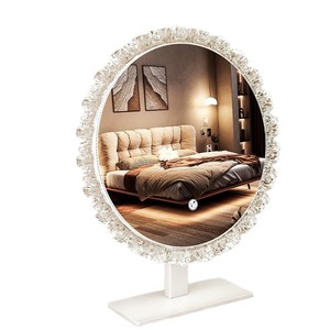 Led Vanity <b>Mirror</b> Round Acrylic Frame Glass Lens Smart Touch Control <b>Tabletop</b> Makeup <b>Mirror</b> With Light Durable Design - Product Image 5