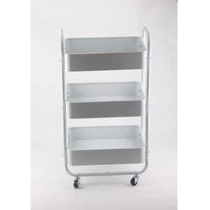 Chariot de rangement mobile à 3 niveaux Chariot de papeterie en métal - Product Image 3