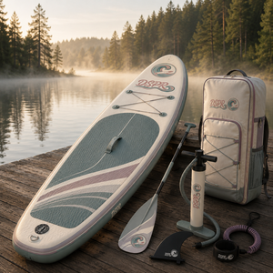 La planche de SUP écologique et portable possède des étapes de gonflage simples pour vous permettre de commencer des jeux aquatiques en peu de temps. - Product Image 1