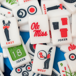 Tuiles de Mahjong de l'Université du Mississippi, design Ole Miss, simple couche, en acrylique de luxe, pliables, design Hotty Toddy pour West Wind 4 - Product Image 1