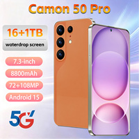HP Android 15 Camon 50 Pro Laris Manis, Kamera 72MP, Lensa Belakang 108MP, Dual SIM, untuk Obrolan Sehari-hari, Media Sosial, Siaran Langsung