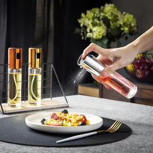 New Product transparent glass edible oil spray bottle multifunctional cooking oil dispenser bottle for food