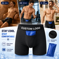 Sous-vêtements respirants et doux avec 2 pochettes de gel amovibles, poche avant pour sauna, récupération post-chirurgie, OEM, caleçons boxer pour hommes