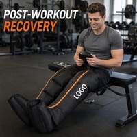 Bottes de récupération à compression d'air à 5 chambres, masseur enveloppant 360 degrés pour les jambes, 6 modes, 8 niveaux de pression, écran LCD