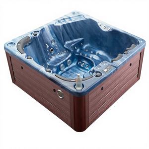 Vasca Idromassaggio Moderna in Acrilico <span class=keywords><strong>per</strong></span> 6 Persone, Spa da Esterno Freestanding in Fibra di Vetro <span class=keywords><strong>per</strong></span> Feste e Relax Domestico - Product Image 1