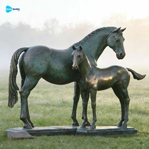 Sculpture de cheval en bronze moderne de taille personnalisée pour l'extérieur, mère et <span class=keywords><strong>poulain</strong></span>, pour la décoration de pelouse - Product Image 6