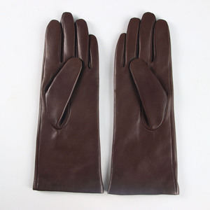 <span class=keywords><strong>Gants</strong></span> <span class=keywords><strong>longs</strong></span> de luxe en peau de mouton, thermiques, coupe-vent, doublure en laine chaude, cuir véritable marron uni, pour usage quotidien, fêtes, cyclisme, trajets domicile-travail - Product Image 2
