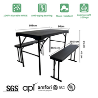 Table pliante en plastique pour enfants, table de pique-nique pliante pour l'extérieur, table et chaise pliantes pour fête, HOMFUL