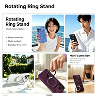 Étui avec anneau magnétique rotatif à 360° pour iPhone 18 Pro Max, coque hybride PC TPU antichoc avec béquille pour iPhone 18