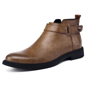 Botas <span class=keywords><strong>Chelsea</strong></span> Retro para Hombre, de Cuero Genuino, Cómodas, Modernas, Transpirables, Antideslizantes, con Malla de PU para Entrenamiento, Primavera - Product Image 6