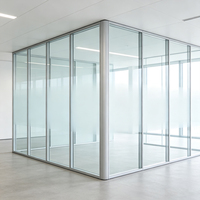 Fabricant de cloisons en verre sur mesure, système de cloisons en verre pour bureau avec cadre en aluminium, verre trempé, projet OEM ODM