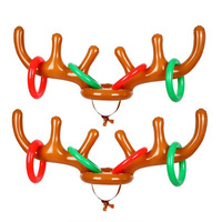 Cerceau gonflable en PVC épaissi pour jeu de lancer avec bois de cerf - Jouet interactif de Noël