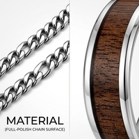 Ensemble de bijoux en acier inoxydable hypoallergénique et en bois |   Ensemble collier et bague en bois naturel incrusté |   Accessoires de mode écologiques